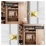NCSEN Gold Interior Door Knobs for Hall & Closet, Pismo Doorknob with Square Rosette, Heavy Duty Passage Door Handle for Satin Brass
