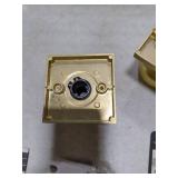 NCSEN Gold Interior Door Knobs for Hall & Closet, Pismo Doorknob with Square Rosette, Heavy Duty Passage Door Handle for Satin Brass