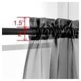 OWENIE Short Black Sheer Curtains 36 Inches 2 Panels Set - Kitchen Tiers Valances Curtains Light Filter Rod Pocket Voile Cafe Curtains for Kitchen Bathroom Small Half Window, 42 in W x 36 in L, Black