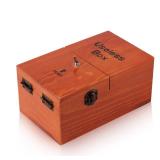 Useless Box Leave Me Alone Machine Fully Assembled in Real Wood Brown