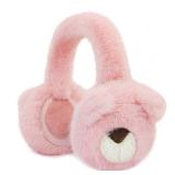 POMIJIAN Kids Winter Ear Muffs Fuzzy Foldable Earmuffs Girls Soft Fluffy Ear Warmer Boys Toddler Cute Ear Cover for Cold (B-pink)