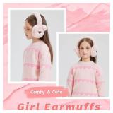 POMIJIAN Kids Winter Ear Muffs Fuzzy Foldable Earmuffs Girls Soft Fluffy Ear Warmer Boys Toddler Cute Ear Cover for Cold (B-pink)