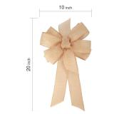 Meseey 1 Pcs 10 x 20 Inch Big Bow Burlap Ribbon with Natural Jute Rustic Wreath Ribbons and Bow Use Wrapping, Party Decoration (Linen)