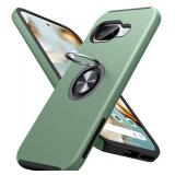 JAME for Google Pixel 9a Case, Dual Layer Military Grade Protection, Shockproof Cover with Metal Ring Holder Stand Kickstand, Slim Fit Protective Phone Case for Google Pixel 9A, Alpine Green
