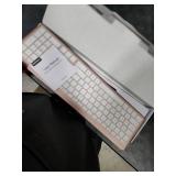 Wireless Keyboard and Mouse Combo - Full Size Slim Thin Wireless Keyboard Mouse with Numeric Keypad 2.4G Stable Connection Adjustable DPI - Rose Gold & White
