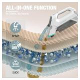 HAUSHOF Handheld Carpet Cleaner, 12V Cordless Portable Carpet Cleaner, 6.5KPa Spot Cleaner with 2 Water Tanks, Type-C Charge, Spot & Stain Cleaner, Handheld Upholstery Cleaner for Stairs, Car