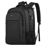 MATEIN Business Laptop Backpack, 15.6 Inch Travel Laptop Bag Rucksack with USB Charging Port, Water-Resistant Bag Daypack for Work College Computer Men Women Backpack, Black