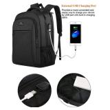 MATEIN Business Laptop Backpack, 15.6 Inch Travel Laptop Bag Rucksack with USB Charging Port, Water-Resistant Bag Daypack for Work College Computer Men Women Backpack, Black