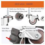 Stem Caster Wheels with 5/16 x 1-1/2 (8 x 38mm) Stem Sockets TPR Replacement Castors Swivel Casters for Carts, Furniture, Dolly, Workbench (2.0 inch with Brakes)