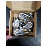 Stem Caster Wheels with 5/16 x 1-1/2 (8 x 38mm) Stem Sockets TPR Replacement Castors Swivel Casters for Carts, Furniture, Dolly, Workbench (2.0 inch with Brakes)