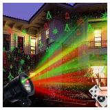 Christmas Projector Lights Outdoor Holiday Laser Lights Landscape Spotlight Red and Green Star Shower with 360 Accessibility Wireless Remote Christmas Decor for Xmas Party Outdoor Garden Patio Wall