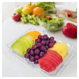 6 Pack Clear Plastic Serving Trays for Party, 9 x 13 Inch - Heavy Duty Plastic Trays for Food - Rectangular Party Serving Trays and Platters - Clear Disposable Trays