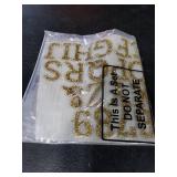 WILLBOND 37 Pieces Rhinestone Letter Stickers Large Glitter Alphabet Crystal Number Self Adhesive Bling Stickers Iron on Letters for Art Crafts Clothing DIY Decors(Gold, White,1.97 Inch)