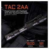 ACEBEAM TAC 2AA EDC Tactical Dual Modes Flashlight Rechargeable, 1600 High Lumens Flashlight, Dual Switch Pocket LED Flashlight, Super Bright Small Flash Light for Emergency, Camping, Home