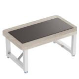 One Step Stool, Wooden Foot Stool for Adults, Heavy Duty Small Stepping Stool for High Bed, Kitchen Counter, Natural MISSING HARDWARE