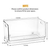 Nicunom 2 Pack Stackable Plastic Storage Bins Open Front, Clear Pantry Organizer Bin Household Food Storage Bin for Kitchen Countertops Cabinet Shelf Fridge