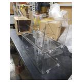 Nicunom 2 Pack Stackable Plastic Storage Bins Open Front, Clear Pantry Organizer Bin Household Food Storage Bin for Kitchen Countertops Cabinet Shelf Fridge