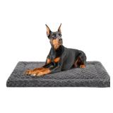 Washable Dog Bed Mat Reversible Dog Crate Pad Soft Fluffy Pet Kennel Beds Dog Sleeping Mattress for Large Jumbo Medium Small Dogs, 47 x 29 Inch, Grey