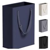 TECHMILLY Slim Laundry Hamper with Adjustable Long Handles, 45L Small Laundry Baskets with Mesh Top, Narrow Dirty Clothes Hamper for Bedroom, Closet, and Bathroom - Navy