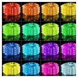 Minetom Color Changing Rope Lights Outdoor, 33FT 100 LED String Lights with Plug & Remote, Waterproof Christmas Light Outdoor Decoration, Twinkle Rope Light for Outside Indoor Bedroom,16 Colors
