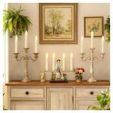 Lezonic Flameless Battery Operated Candlesticks Flickering, 12Pcs White LED Battery Christmas Window Candles, 6 Inch Short Taper Candles Hanging Halloween Floating by Touch, No Remote