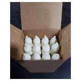 Lezonic Flameless Battery Operated Candlesticks Flickering, 12Pcs White LED Battery Christmas Window Candles, 6 Inch Short Taper Candles Hanging Halloween Floating by Touch, No Remote