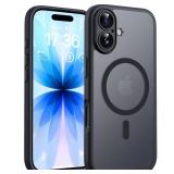 TOCOL for iPhone 17 Case, Compatible with Magsafe, Full Camera Protection, Built-in Magnetic Ring, Drop Protection, Translucent Matte Phone Case for iPhone 17 6.3 inch (Black)