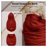 Vecomfy Fleece Lining Extra Warm Dog Hoodie in Winter for Small Dogs Jacket Puppy Coats with Hooded,Red M