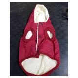 Vecomfy Fleece Lining Extra Warm Dog Hoodie in Winter for Small Dogs Jacket Puppy Coats with Hooded,Red M