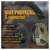 EARMOR M32 PLUS Tactical Headset for Helmet - Noise Canceling Headphones with mic for Shooting & Hunting Earmuffs, Nato TP120 Jacket, Green