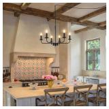 ZemSum 6 Light Plug in Chandelier, Hanging Lights with Plug in Cord & on/Off Switch, Farmhouse Plug in Hanging Light for Dining Room, Living Room, Kitchen, Bedroom, Entryway