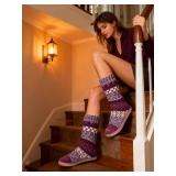 Cozylook Fuzzy Slipper Socks for Women, Non-Slip Winter Cabin Socks with Soft Soles