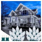 Brightown 2 Pack Total 132ft 200LED Outdoor C9 LED Christmas String Lights, Plug-in Connectable Waterproof Roofline String Lights for Outside Christmas Holiday Decor