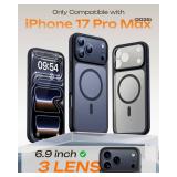 TOCOL for iPhone 17 Pro Max Case, Compatible with Magsafe, Full Camera Protection, Built-in Magnetic Ring, Translucent Matte Phone Case for iPhone 17 Pro Max 6.9 inch (Black)