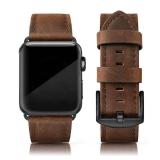 EDIMENS Leather Bands Compatible with Apple Watch 46mm 45mm 44mm 42mm(Series 1 2 3) Band Men Women, Vintage Genuine Leather Wristband Replacement Band Compatible for Apple Watch iwatch Series 10 9 8 7