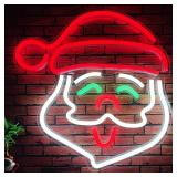 Santa Claus Neon Sign, Christmas LED Neon Signs for Wall Decor,Christmas Acrylic Neon Light Signs with USB/Swicth for Bedroom Teen Girl Kid Party