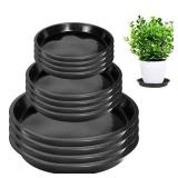 PeoMev 6 8 10 Inch Plant Saucer - 12 Pack Round Plant Tray Plastic Plant Drip Trays for Indoor Outdoor Garden Plants, Collects Flower Pot Drainage and Excess Water MISSING ONE 12IN
