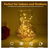 lezoura Fairy Lights Plug in, 33ft 100 LED String Lights Warm White Copper Wire Light Indoor Outdoor Starry String Lights for Patio Garden Bedroom Party Decoration