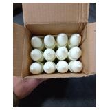 Lezonic Flameless Battery Operated Candlesticks Flickering, 12Pcs White LED Battery Christmas Window Candles, 6 Inch Short Taper Candles Hanging Halloween Floating by Touch, No Remote