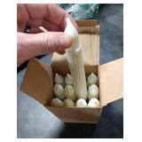 Lezonic Flameless Battery Operated Candlesticks Flickering, 12Pcs White LED Battery Christmas Window Candles, 6 Inch Short Taper Candles Hanging Halloween Floating by Touch, No Remote