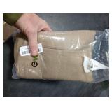 Chyhomenyc 2 Panels Camel Kitchen Curtains 36 Inch Length Tier Curtains, Faux Linen Textured Small Cafe Curtains, Light Filtering Short Window Curtains for Bathroom Basement, Each 30x36 inch