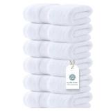 Luxury White Hand Towels - Soft 100% Turkish Cotton Highly Absorbent Hotel spa Bathroom Towel Collection 16x30 Inch Set of 6