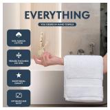 Luxury White Hand Towels - Soft 100% Turkish Cotton Highly Absorbent Hotel spa Bathroom Towel Collection 16x30 Inch Set of 6
