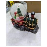 Json Lighted Musical Christmas Train Snow Globe Lantern with Christmas Trees, Battery Operated Water Glittering Lantern with Music and 6H Timer Christmas Table Centerpiece Decoration and Gift