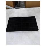 Frebeauty Jewelry Organizer Tray,Stackable Velvet Jewelry Trays,Drawer Inserts Earring Organizer For Women Jewelry Storage Display Case for Rings Stud Necklaces,Set of 4(Black)