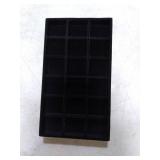 Frebeauty Jewelry Organizer Tray,Stackable Velvet Jewelry Trays,Drawer Inserts Earring Organizer For Women Jewelry Storage Display Case for Rings Stud Necklaces,Set of 4(Black)