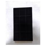 Frebeauty Jewelry Organizer Tray,Stackable Velvet Jewelry Trays,Drawer Inserts Earring Organizer For Women Jewelry Storage Display Case for Rings Stud Necklaces,Set of 4(Black)