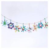 Winlyn 24 Sets Christmas Craft Kits Winter Crafts Popsicle Stick Snowflake Ornaments Decorations Art Sets Craft Stick Snowflake Christmas Stickers for Kids Holiday Classroom Activities Party Favors