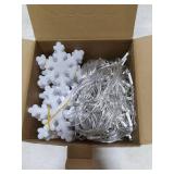 Brightown Snowflake Christmas Lights,20Ft 228 LED Icicle Lights for Outside, Connectable Curtain String Lights for Indoor Outdoor House Eaves Window Porch Tree, Pure White