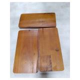 KOLWOVEN Solid Acacia Wood Serving Tray - 3 Pack, 11.8 x 5.9 Rectangular Wooden Serving Platter, Wood Boards for Food, Mini Cheese Board for Vegetable, Charcuterie, Appetizer, Decor (Set 3)